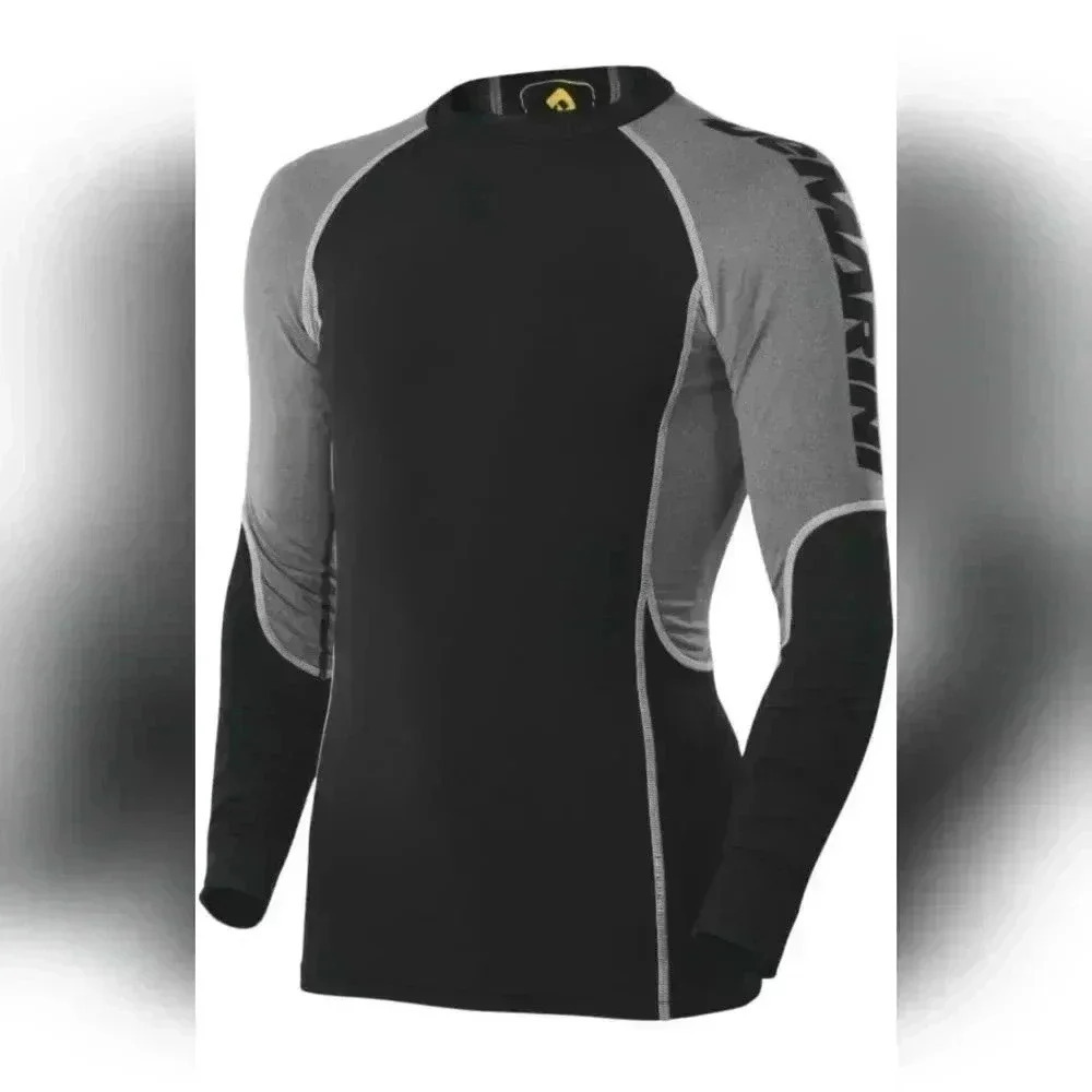 NWT DeMarini compression baseball swing shirt black and gray #WTD100172 M or XL